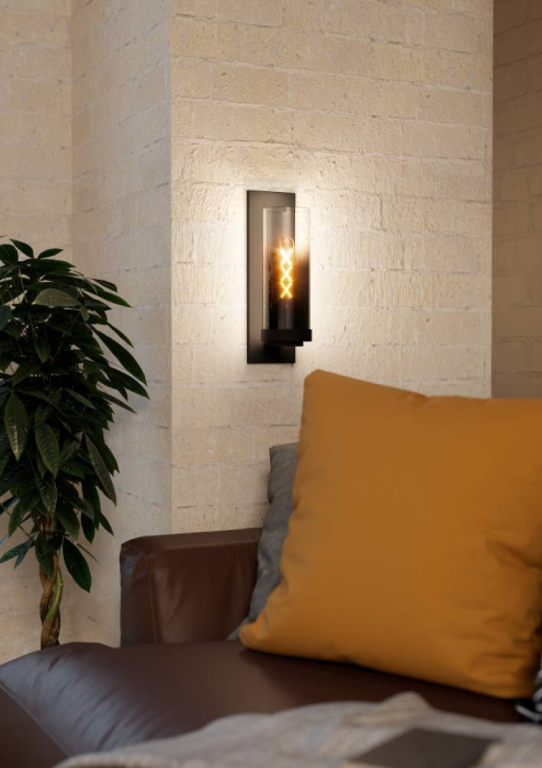 Aplica EGLO Toothill 44003 E27 1X40W 220-240V,50/60Hz L 110mm x H 360mm otel negru sticla vaporizata negru transparent IP20 [3]