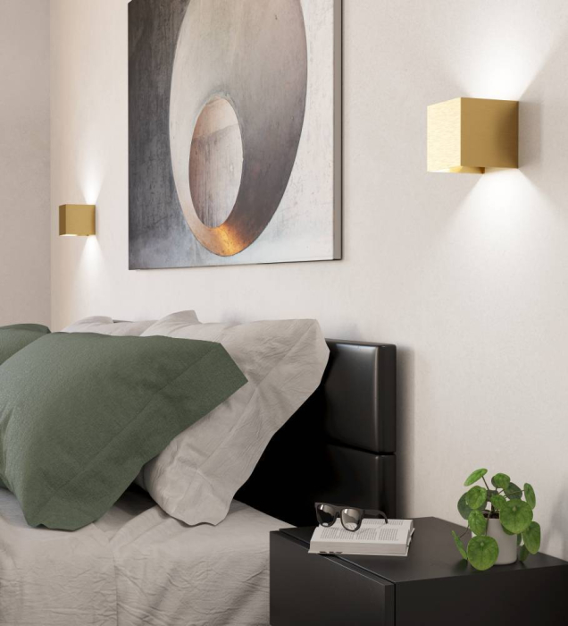 Aplica EGLO Valmontone 901091 LED 2X1,5W 3000K 400lm 220-240V,50/60Hz L 100mm x H 100mm aluminiu alama periata sticla transparenta IP20 [3]