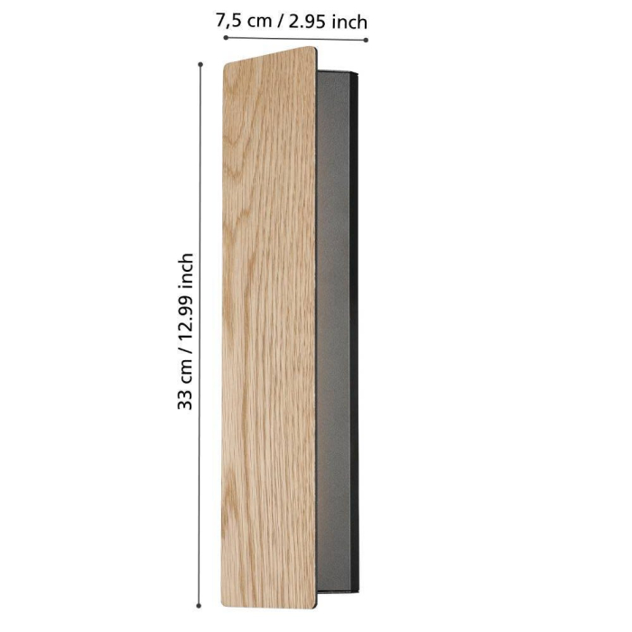 Aplica EGLO Zubialde 901741 LED 12W 3000K 1550lm 220-240V,50/60Hz L 360mm x H 80mm otel/lemn negru/maro  IP20 [5]