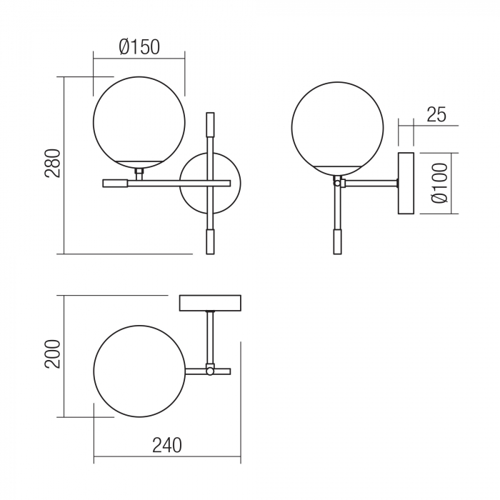 Aplica Essential 01-2945, 1 x E14, negru + auriu [2]