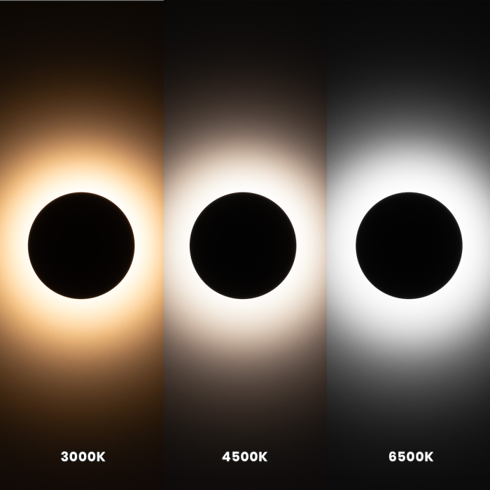 Aplică exterior Milagro Disk  12W 1150lm 3000K / 4500K / 6500K 230V/50Hz Black Policarbonat IP65 [5]