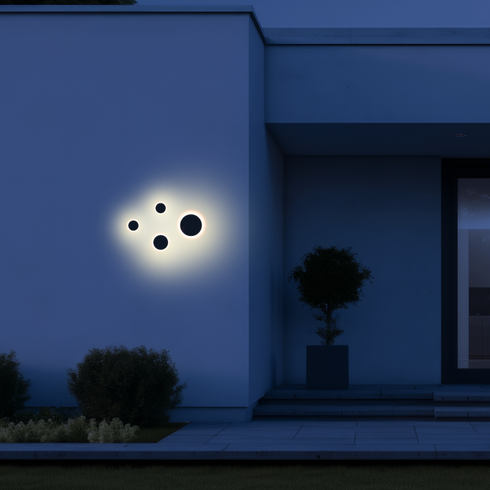 Aplică exterior Milagro Disk  9W 900lm 3000K / 4500K / 6500K 230V/50Hz Black Policarbonat IP65 [7]