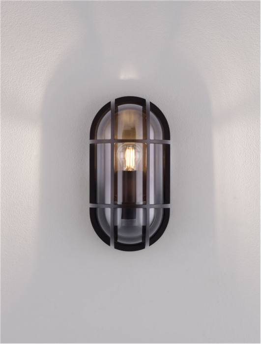 Aplica exterior Nova Luce AMEL 9030578 E27 1x12W    Sandy Black Die-Casting Aluminium & Clear Polycarbonate   IP65 [6]