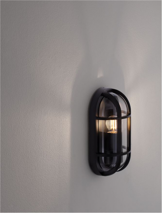 Aplica exterior Nova Luce AMEL 9030578 E27 1x12W    Sandy Black Die-Casting Aluminium & Clear Polycarbonate   IP65 [8]