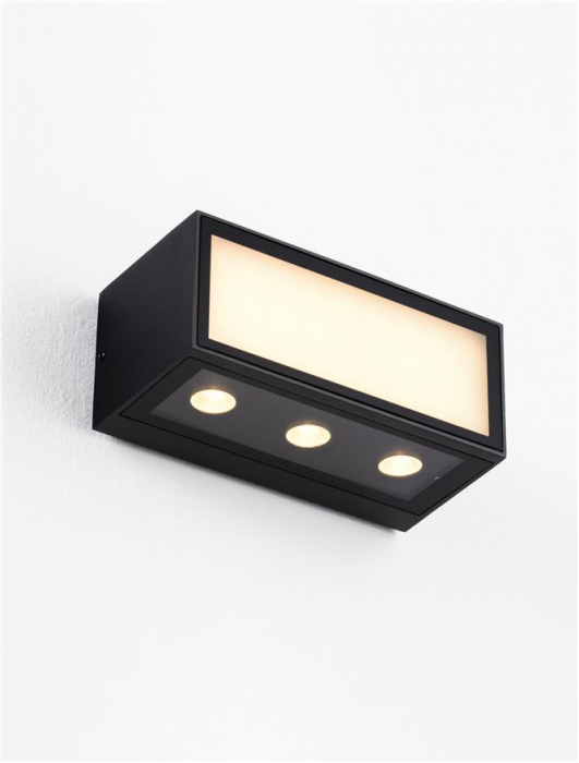 Aplica exterior Nova Luce INGA 9030593 LED 11W 3000K 875lm Sandy Black Die-Casting Aluminium & Clear Glass   IP65 [8]