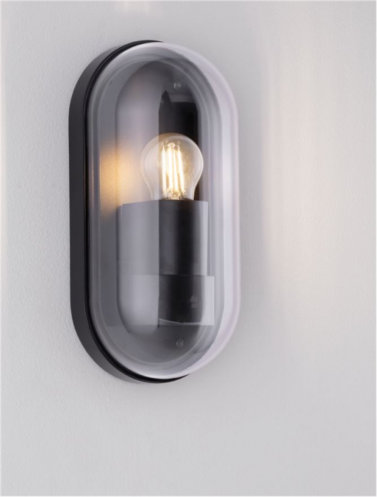Aplica exterior Nova Luce RAFIC 9030577 E27 1x12W    Sandy Black Die-Casting Aluminium & Clear Polycarbonate   IP65 [7]