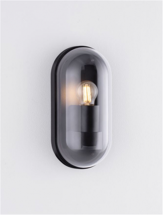 Aplica exterior Nova Luce RAFIC 9030577 E27 1x12W    Sandy Black Die-Casting Aluminium & Clear Polycarbonate   IP65 [6]