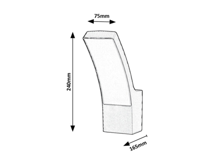 Aplica exterior Rabalux Palanga LED 12W 800lm 3000KK aluminiu anthracite stil modern, IP44 7504 [5]