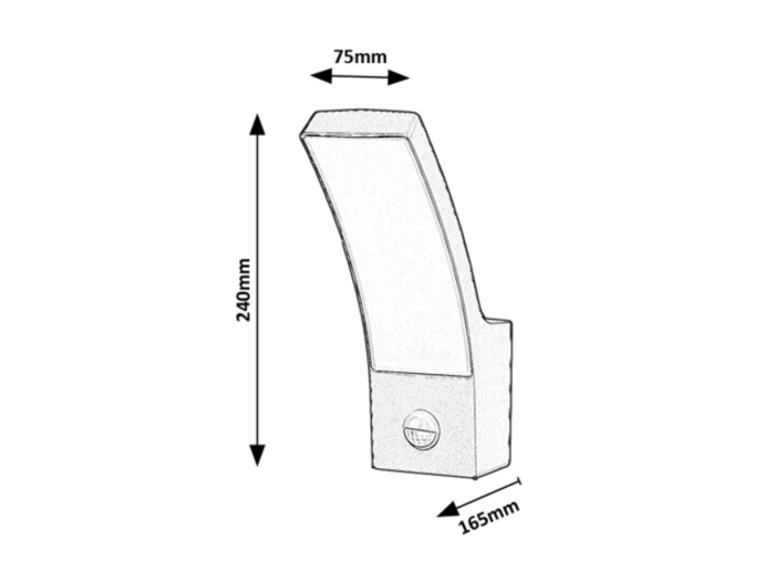 Aplica exterior Rabalux Palanga LED 12W 800lm 3000K aluminiu plastic antracit alb IP44 [5]