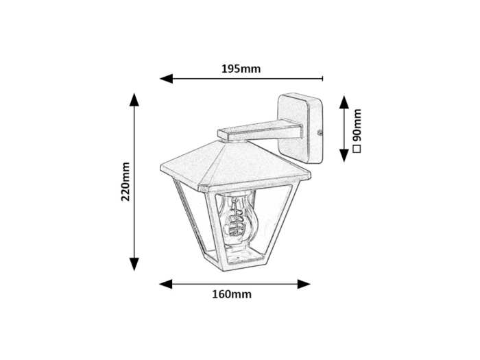 Aplica exterior Rabalux Paravento E27    aluminiu black stil clasic 230V, 50Hz IP44 7147 [6]