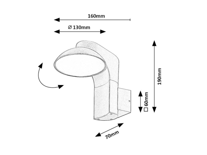 Aplica exterior Rabalux Wengen LED 12W 790lm 3000K aluminiu plastic negru alb IP54 [10]