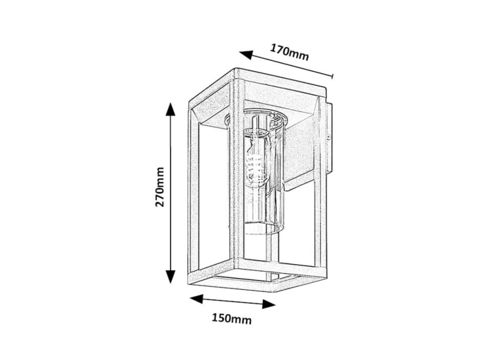 Aplica exterior Rabalux Zernest  E27    aluminiu black stil modern 230V, 50Hz IP54 77085 [5]