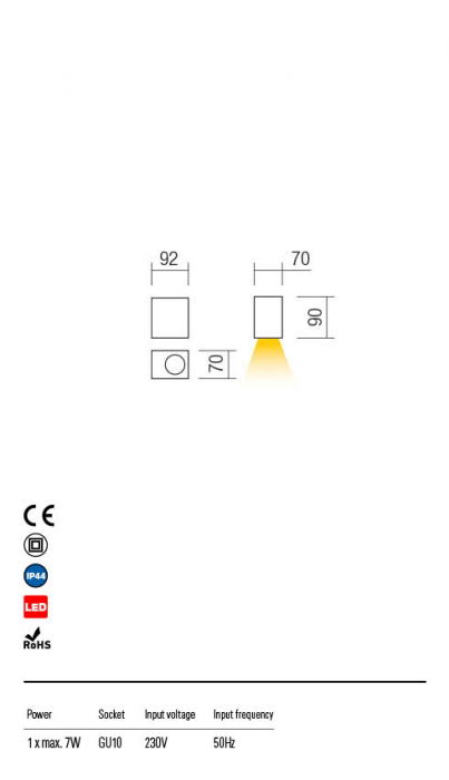 Aplica exterior Punta 90151, gri inchis, 1XGU10, IP44 [2]