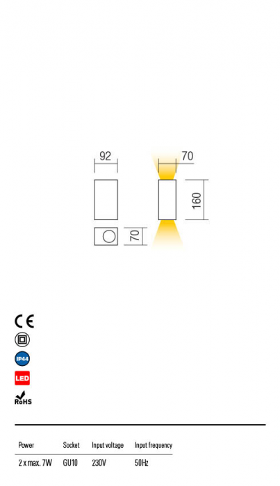 Aplica exterior Punta 90152, gri inchis, 2XGU10, IP44 [2]