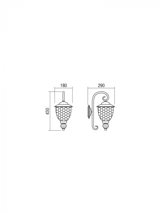 Aplica exterior SMARTER MATERA 9600 E27 1x42W Metal Negru/Patina Cupru IP33 [2]