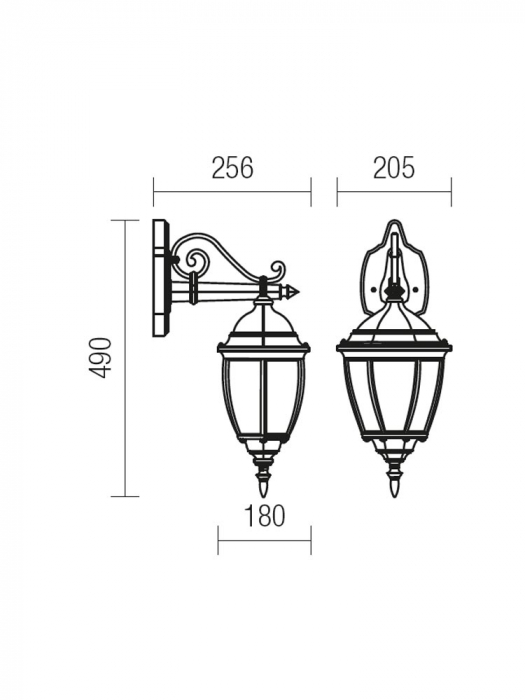 Aplica exterior SMARTER SEVILLA 9605 E27 1x42W Aluminiu Turnat Negru antic/patina aur IP44 [2]