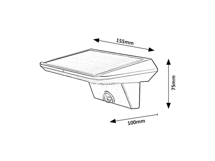 Aplica exterior solara Rabalux Qesa LED 10W 460lm 4000KK plastic black stil modern DC 3.7V IP44 77005 [8]
