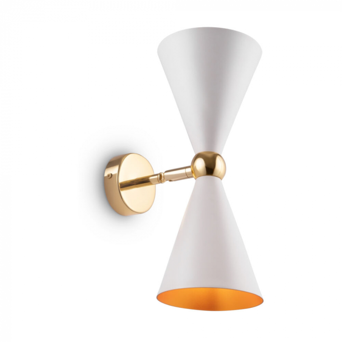 Aplica Maytoni Vesper MOD108WL-02WG E14 2x40W -  Metal White/Gold IP20 [4]