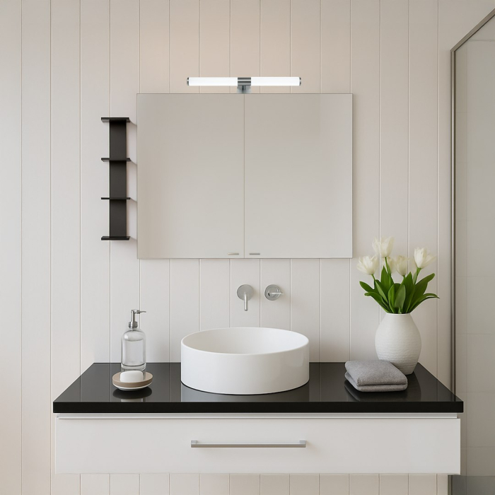 Aplica Milagro Apa   LED 6W 590lm 4000K 230V Crom Plastic IP44 [2]