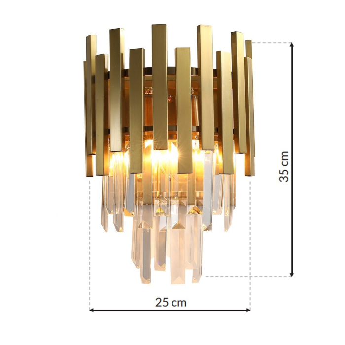 Aplică Milagro Aspen  2xE14 40W   230V/50Hz Gold Metal & Cristal IP20 [6]