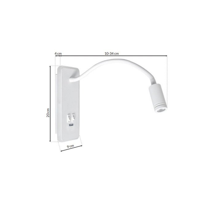 Aplica Milagro Base LED 8W.2W 630lm 4000K 230V White Metal & Acril IP20 [7]