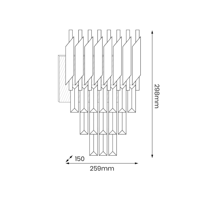 Aplica Milagro Cristal  2xE14 MAX 10W   230V/50Hz Black & Gold Plastic IP20 [7]