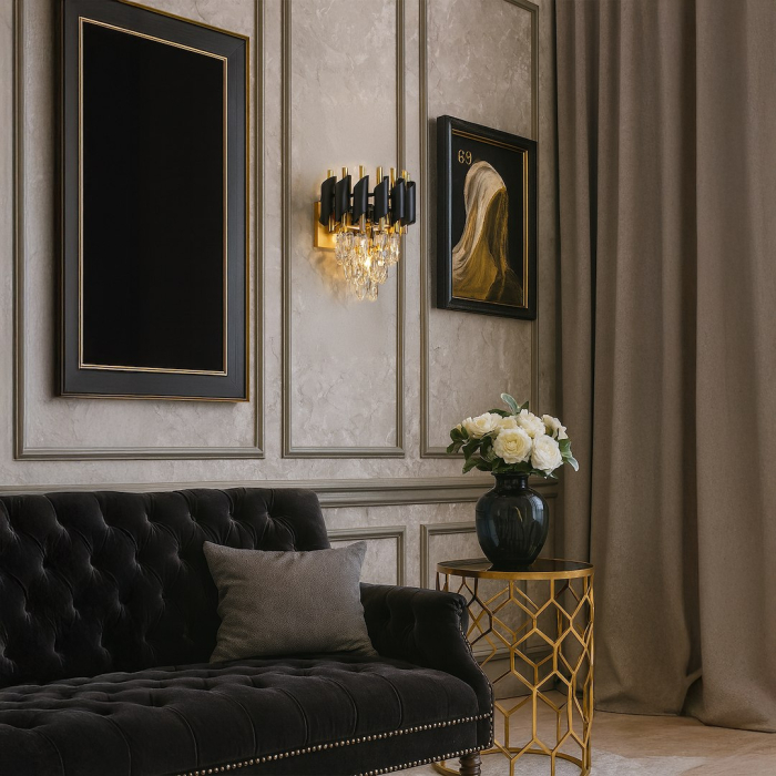 Aplica Milagro Cristal  2xE14 MAX 10W   230V/50Hz Black & Gold Plastic IP20 [4]