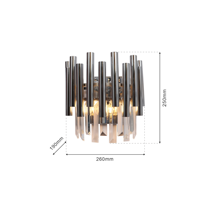 Aplică Milagro Madison  2xE14   230V/50Hz Chrome Metal & Cristal IP20 [8]