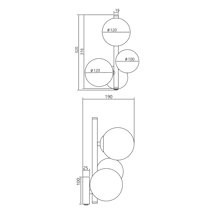 Aplica Milagro Mila G9 3xG9 max 9W   230V Black Metal & Sticlă IP20 [5]