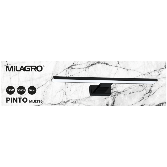 Aplica Milagro Pinto LED 12W 750lm 3000K 230V Black Metal & Plastic IP20 [6]