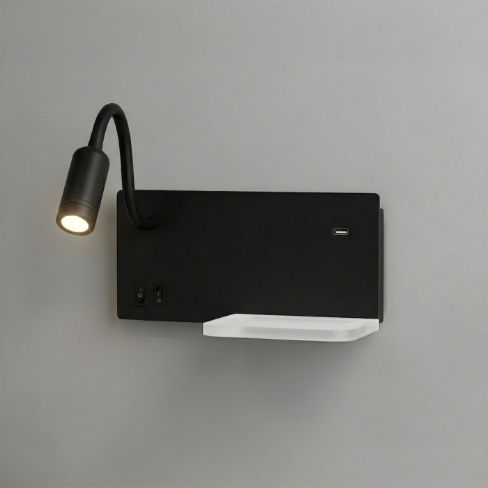 Aplica Milagro Shelf LED 4W. 5W. 2W 800Lm 4000K 230V Black Metal & Acril IP20 [5]