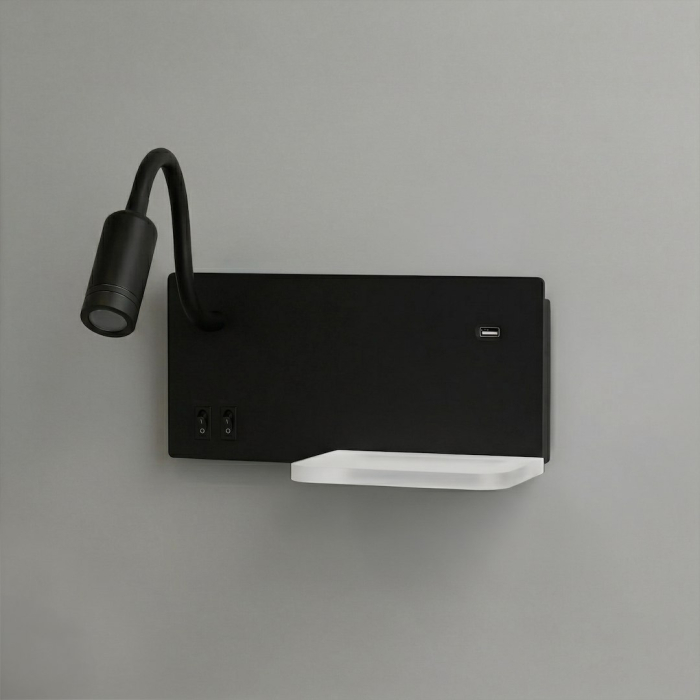 Aplica Milagro Shelf LED 4W. 5W. 2W 800Lm 4000K 230V Black Metal & Acril IP20 [4]