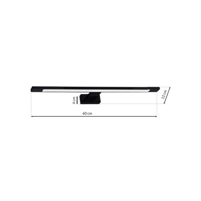 Aplica Milagro Shine LED 12W 840lm 4000K 230V Black Metal & Acril IP44 [7]