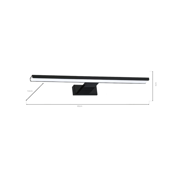 Aplica Milagro Shine LED 13.8W 966lm 4000K 230V Black Metal & Acril IP44 [7]