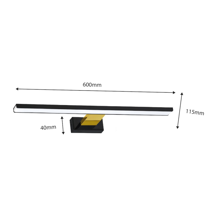 Aplica Milagro Shine LED 13.8W 966lm 4000K 230V Black Metal & Acril IP44 [4]