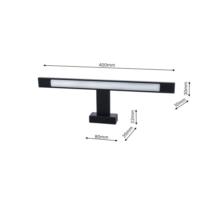 Aplica Milagro Shine LED 7W 490lm 4000K 230V Black Metal & Acril IP44 [7]