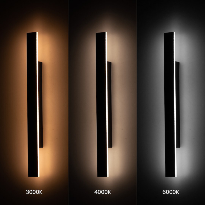 Aplica Milagro Wow II  11W 1320 lm variabilă 3000K / 4000K / 6000K 230V/50Hz Black Metal & Acril IP54 [6]