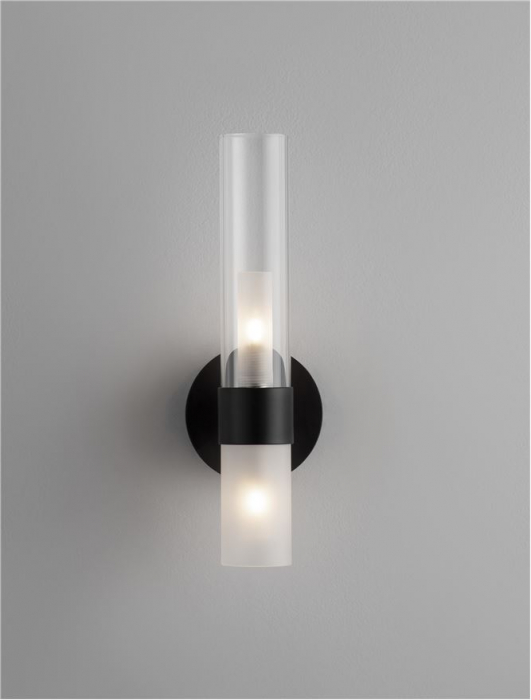 Aplica Nova Luce CENTURY G9 1x5W   Matt Black Metal Clear & Frost Glass IP20 [2]
