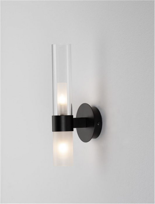 Aplica Nova Luce CENTURY G9 1x5W   Matt Black Metal Clear & Frost Glass IP20 [3]