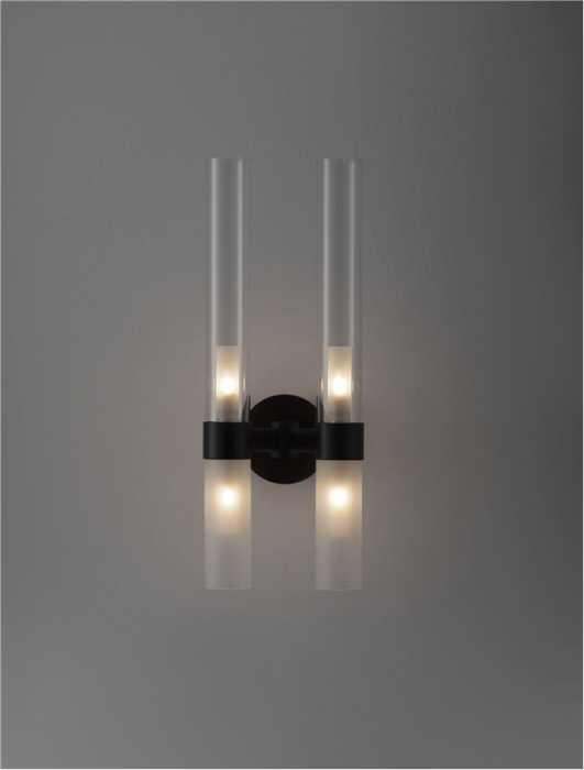 Aplica Nova Luce CENTURY G9 4x5W   Matt Black Metal Clear & Frost Glass IP20 [3]