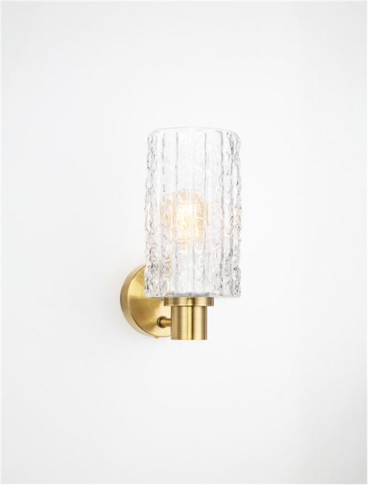 Aplica Nova Luce CERTA 9009277 E27 1x12W    Brass Gold Metal & Clear Structured Glass   IP20 [4]
