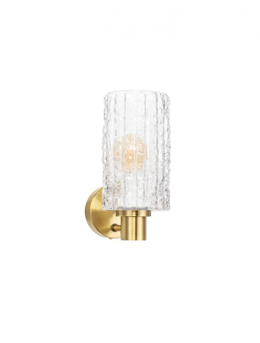 Aplica Nova Luce CERTA 9009277 E27 1x12W    Brass Gold Metal & Clear Structured Glass   IP20 [2]