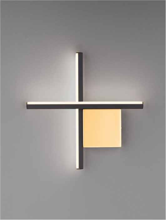 Aplica Nova Luce CROSS 9006083 LED 10W 3000K 660lm Sandy Black Aluminium Brush Gold    IP20 [3]
