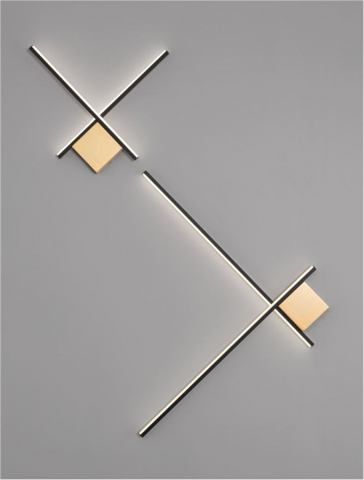 Aplica Nova Luce CROSS 9006085 LED 15W 3000K 881lm Sandy Black Aluminium Brush Gold   Triac Dimmable IP20 [9]