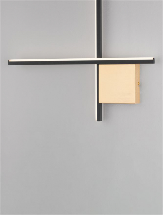 Aplica Nova Luce CROSS 9006085 LED 15W 3000K 881lm Sandy Black Aluminium Brush Gold   Triac Dimmable IP20 [6]