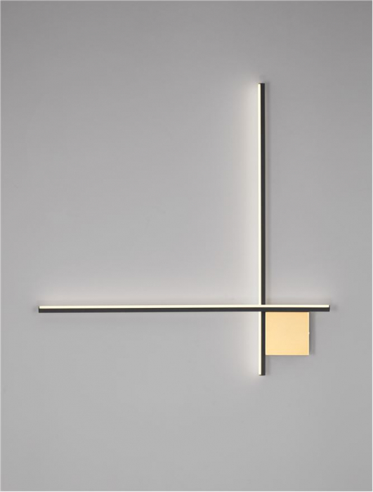 Aplica Nova Luce CROSS 9006087 LED 20W 3000K 1359lm Sandy Black Aluminium Brush Gold Triac Dimmable IP20 [3]