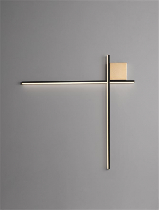 Aplica Nova Luce CROSS 9006087 LED 20W 3000K 1359lm Sandy Black Aluminium Brush Gold Triac Dimmable IP20 [4]