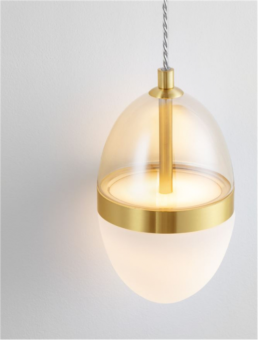 Aplica Nova Luce EGNA 9009282 LED 13W 3000K 1422lm Gold & Black Metal Cognac & Opal Glass   IP20 [6]