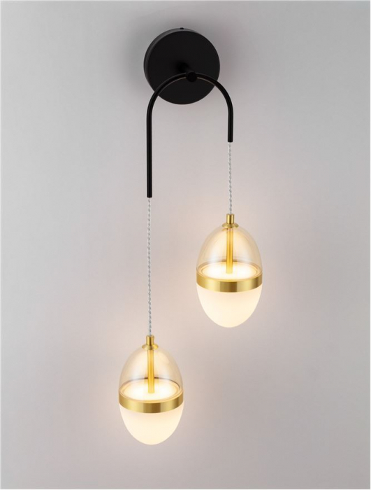 Aplica Nova Luce EGNA 9009283 LED 24W 3000K 2704lm Gold & Black Metal Cognac & Opal Glass   IP20 [7]