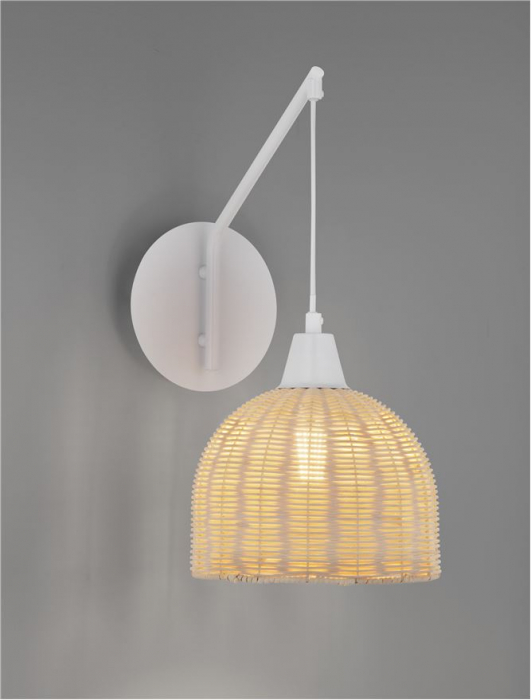 Aplica Nova Luce FADO 9586531 E27 1x12W    Natural Rattan White W ire & Base   IP20 [3]